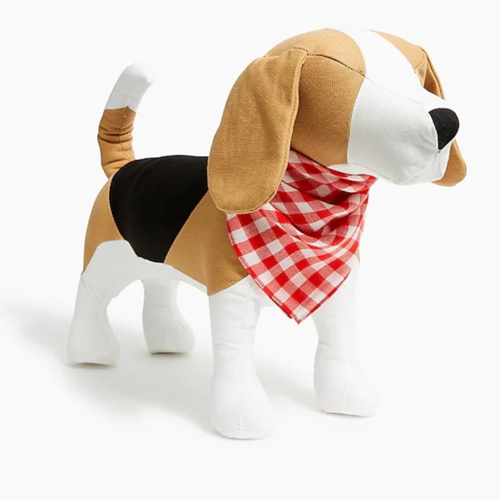 JCrew NWT Printed Dog Bandana- Gingham Red for S/M Dog OR M/L Dog